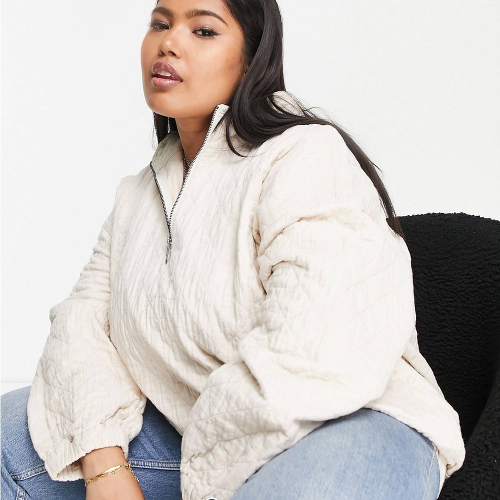 NWT Madewell Diamond Jacquard Half-Zip Sweater - Picture 2 of 14